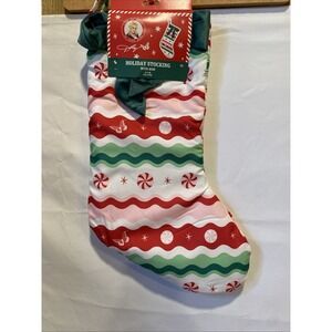 DOLLY PARTON‎ Christmas Holiday Stocking with Bow 17.5"in. Green Red White ~NEW~